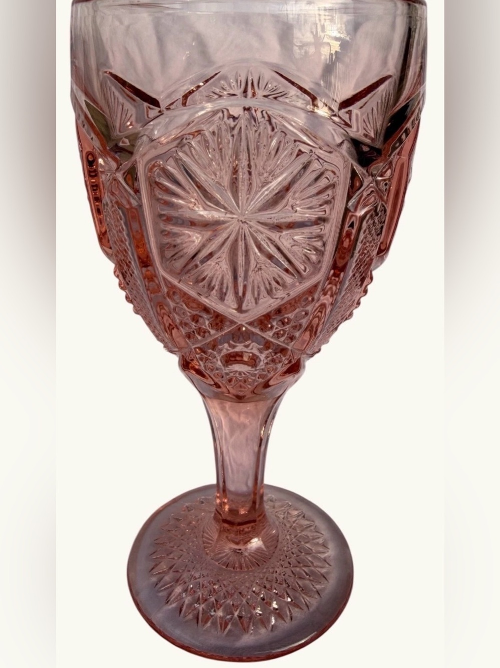 Imperial Glass Mogul Variant Pink Water Goblet Azalea 1930s Vintage